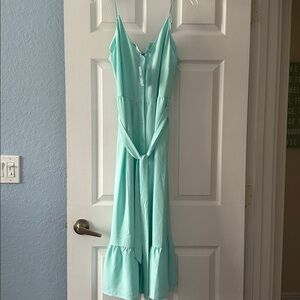LOFT Outlet Mint Green Flounced Maxi Dress size 10P